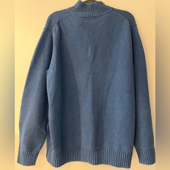 Vintage L.L. Bean Men's Quarter Zip-Up Sweater in Blue Size XL - Picture 2 of 9